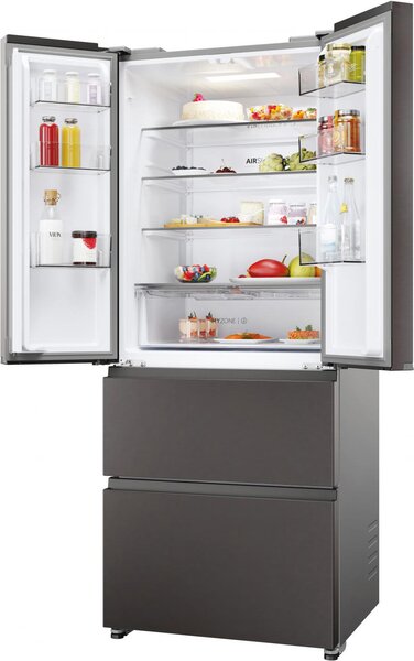 Haier Frigorifero Americano Side by Side Capacit 402 Litri Classe energetica E Raffreddamento No Frost colore Dark Inox - HFR3718ENMD FD 70 Serie 3