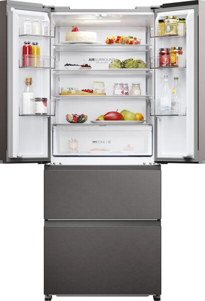 Haier Frigorifero Americano Side by Side Capacit 402 Litri Classe energetica E Raffreddamento No Frost colore Dark Inox - HFR3718ENMD FD 70 Serie 3