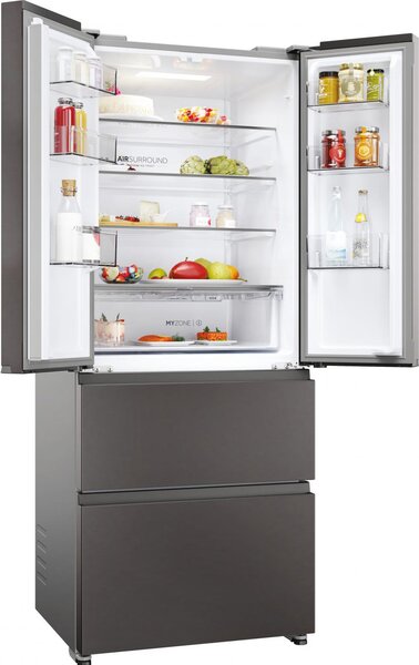 Haier Frigorifero Americano Side by Side Capacit 402 Litri Classe energetica E Raffreddamento No Frost colore Dark Inox - HFR3718ENMD FD 70 Serie 3