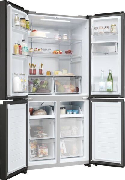 Haier Frigorifero Americano Side by Side Capacit 463 Litri Classe energetica E Raffreddamento No Frost colore Antracite - HCR3818EWPT Cube 83 Seri