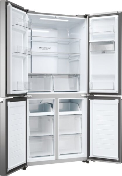 Haier Frigorifero Americano Side by Side Capacit 463 Litri Classe energetica E Raffreddamento No Frost colore Platinum Inox - HCR3818EWMM Cube 83 