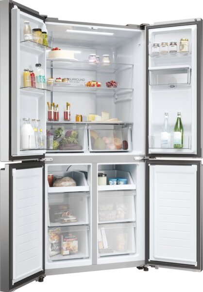 Haier Frigorifero Americano Side by Side Capacit 463 Litri Classe energetica E Raffreddamento No Frost colore Platinum Inox - HCR3818EWMM Cube 83 