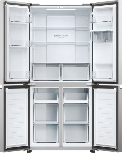 Haier Frigorifero Americano Side by Side Capacit 463 Litri Classe energetica E Raffreddamento No Frost colore Platinum Inox - HCR3818EWMM Cube 83 