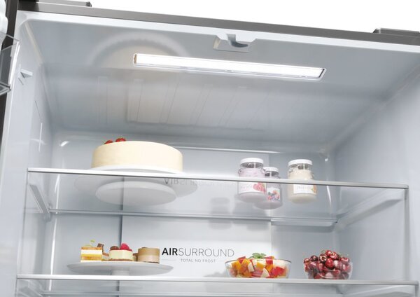 Haier Frigorifero Americano Side by Side Capacit 463 Litri Classe energetica E Raffreddamento No Frost colore Platinum Inox - HCR3818EWMM Cube 83 