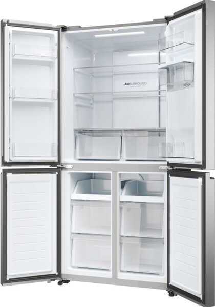 Haier Frigorifero Americano Side by Side Capacit 463 Litri Classe energetica E Raffreddamento No Frost colore Platinum Inox - HCR3818EWMM Cube 83 