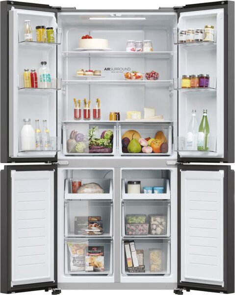 Haier Frigorifero Americano Side by Side Capacit 467 Litri Classe energetica E Raffreddamento No Frost colore Antracite - HCR3818ENPT Cube 83 Seri