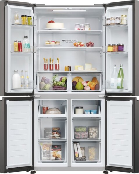 Haier Frigorifero Americano Side by Side Capacit 467 Litri Classe energetica E Raffreddamento No Frost colore Dark Inox - HCR3818ENMD Cube 83 Seri
