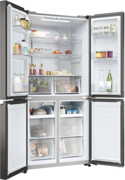 Haier Frigorifero Americano Side by Side Capacit 467 Litri Classe energetica E Raffreddamento No Frost colore Dark Inox - HCR3818ENMD Cube 83 Seri