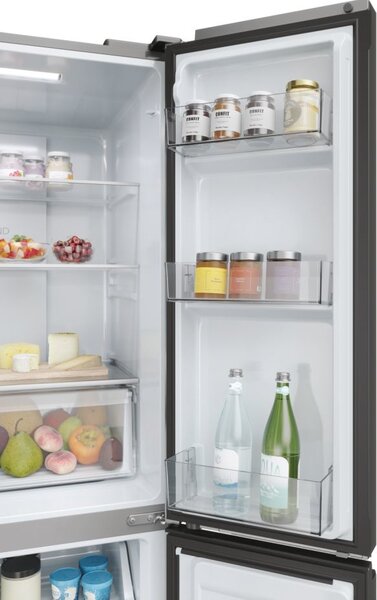 Haier Frigorifero Americano Side by Side Capacit 467 Litri Classe energetica E Raffreddamento No Frost colore Inox Platino - HCR3818ENMM Cube 83 S
