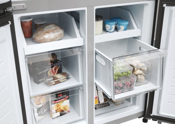 Haier Frigorifero Americano Side by Side Capacit 467 Litri Classe energetica E Raffreddamento No Frost colore Inox Platino - HCR3818ENMM Cube 83 S