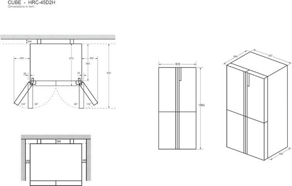 Haier Frigorifero Americano Side by Side Capacit 468 Litri Classe energetica F No Frost colore Argento - HRC-45D2H