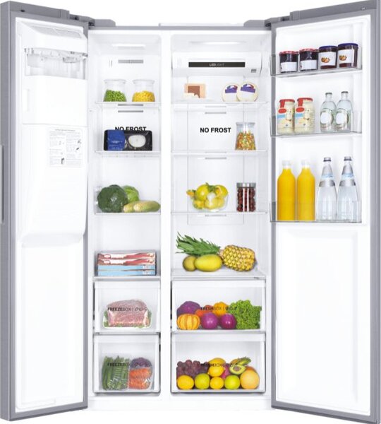 Haier Frigorifero Americano Side by Side Capacit 515 Litri Classe energetica F Raffreddamento No Frost colore Argento - HSOGPIF9183 SBS 90 Serie 3