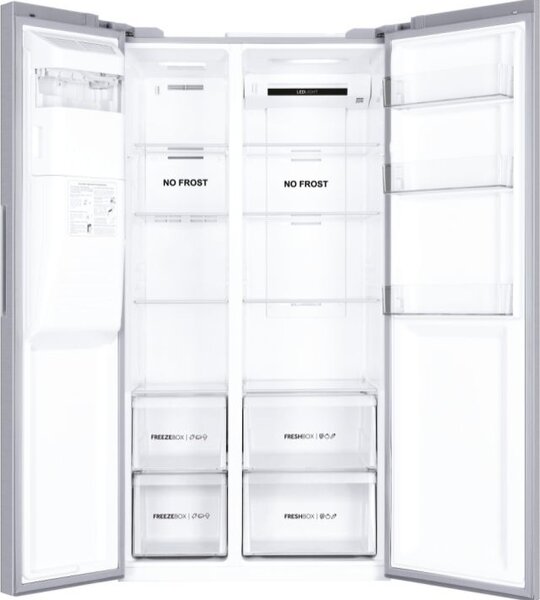 Haier Frigorifero Americano Side by Side Capacit 515 Litri Classe energetica F Raffreddamento No Frost colore Argento - HSOGPIF9183 SBS 90 Serie 3