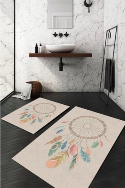 Tappeti da bagno beige in set di 2 pezzi 60x100 cm - Mila Home