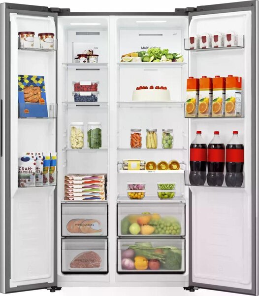 Hisense Frigorifero Americano Side by Side Capacit 544 Litri Classe energetica E Raffreddamento No Frost colore Acciaio Inox - RS3P558NEIE