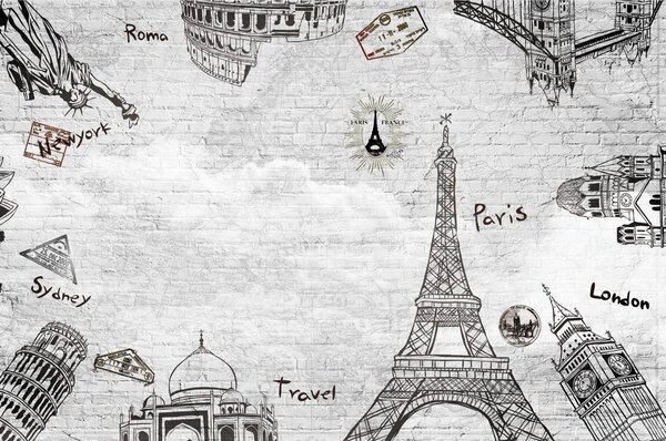 Carta da parati – Monumenti famosi del mondo