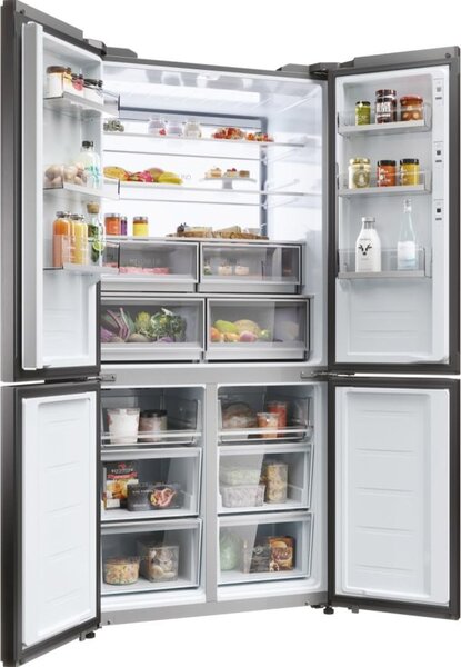 Haier Frigorifero Americano Side by Side Capacit 586 Litri Classe energetica E Raffreddamento No Frost colore Nero - HCW9919ESGB Cube 90 Serie 9