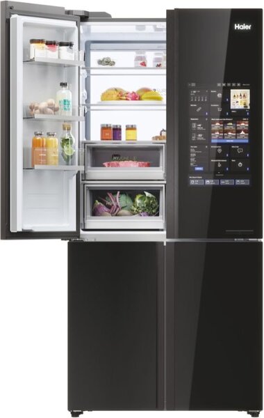 Haier Frigorifero Americano Side by Side Capacit 586 Litri Classe energetica E Raffreddamento No Frost colore Nero - HCW9919ESGB Cube 90 Serie 9