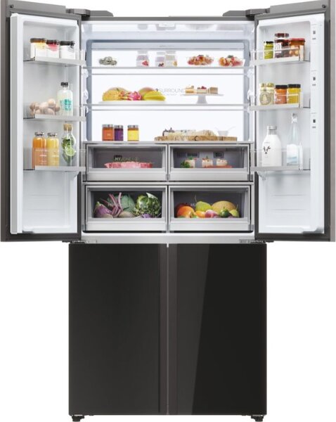 Haier Frigorifero Americano Side by Side Capacit 586 Litri Classe energetica E Raffreddamento No Frost colore Nero - HCW9919ESGB Cube 90 Serie 9