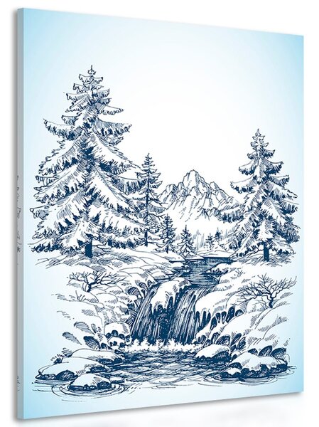 Stampa su tela – Paesaggio fiabesco innevato