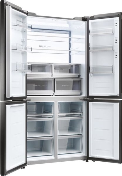 Haier Frigorifero Americano Side by Side Capacit 586 Litri Classe energetica E Raffreddamento No Frost colore Nero - HCW9919ESGB Cube 90 Serie 9