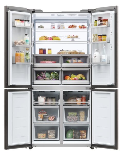 Haier Frigorifero Americano Side by Side Capacit 586 Litri Classe energetica E Raffreddamento No Frost colore Nero - HCW9919ESGB Cube 90 Serie 9