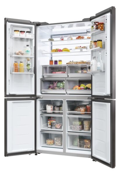 Haier Frigorifero Americano Side by Side Capacit 586 Litri Classe energetica E Raffreddamento No Frost colore Nero - HCW9919ESGB Cube 90 Serie 9