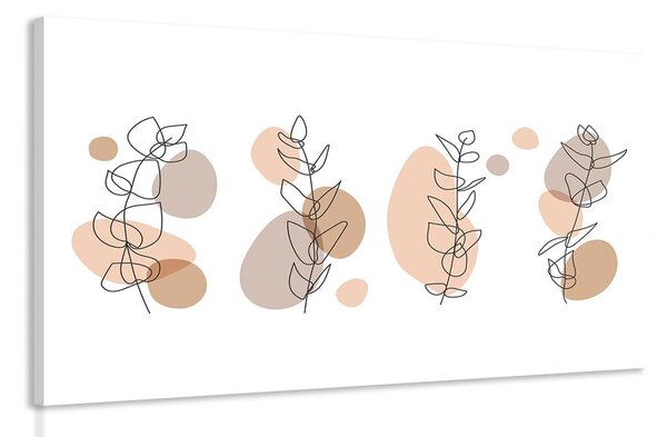 Stampa su tela – Natura morta minimalista di piantine