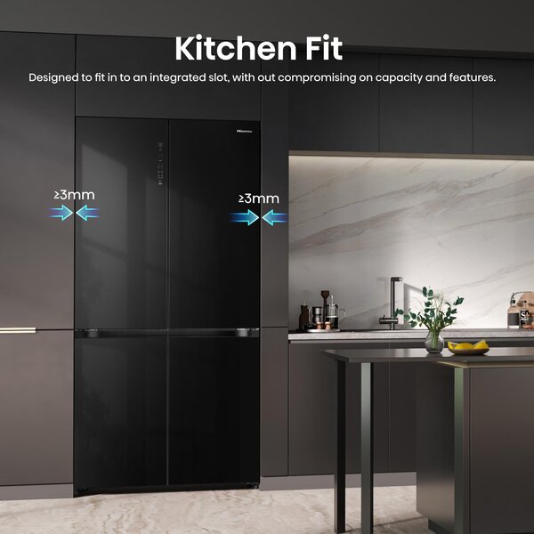 Hisense Frigorifero Americano Side by Side Capacit 591 Litri Classe energetica E Raffreddamento No Frost colore Nero - RQ768N4GBE