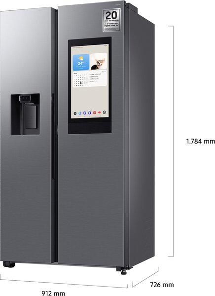 Samsung Frigorifero Americano Side by Side Capacit 614 Litri Classe energetica E Raffreddamento No Frost colore Acciaio Inox - RS90F66BETEF