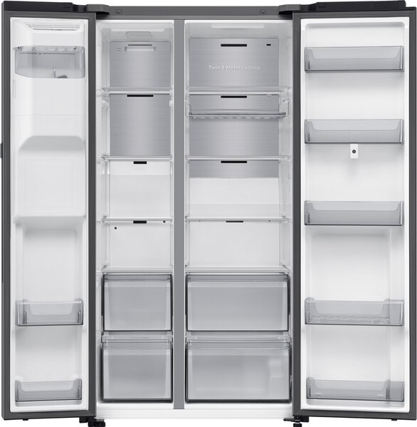Samsung Frigorifero Americano Side by Side Capacit 614 Litri Classe energetica E Raffreddamento No Frost colore Acciaio Inox - RS90F66BETEF