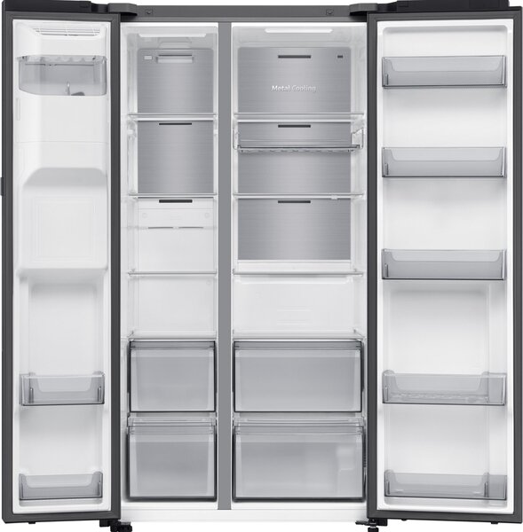 Samsung Frigorifero Americano Side by Side Capacit 621 Litri Classe energetica D Raffreddamento No Frost AI Home colore Nero - RS90F64EDFEF