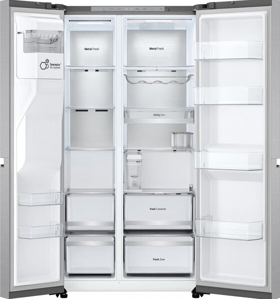 Lg Frigorifero Americano Side by Side Capacit 623 Litri Classe energetica B Raffreddamento No Frost colore Acciaio Inox - GSLE91MBAB.AMBQEUR