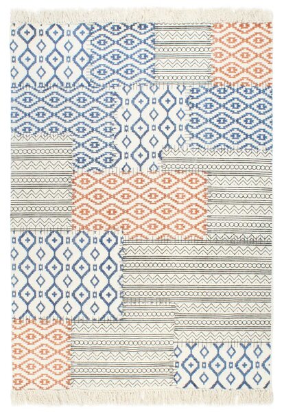 Tappeto Kilim Tessuto a Mano in Cotone 120x180 cm Multicolore