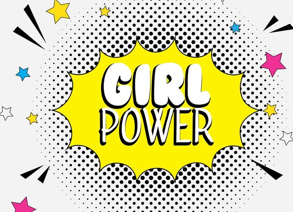 Quadro su tela – Con scritta pop art - GIRL POWER