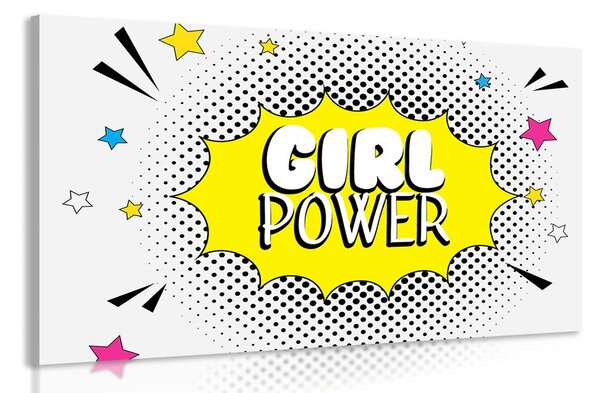 Quadro su tela – Con scritta pop art - GIRL POWER