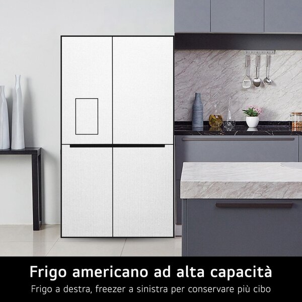 Lg Frigorifero Americano Side by Side Capacit 628 Litri Classe energetica C Raffreddamento No Frost colore Metal Grey - GSLE91MBAC.AMBQEUR