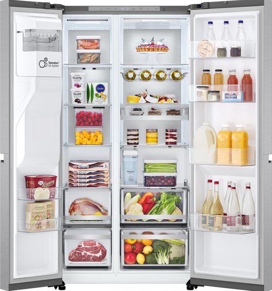 Lg Frigorifero Americano Side by Side Capacit 628 Litri Classe energetica C Raffreddamento No Frost colore Metal Grey - GSLE91MBAC.AMBQEUR