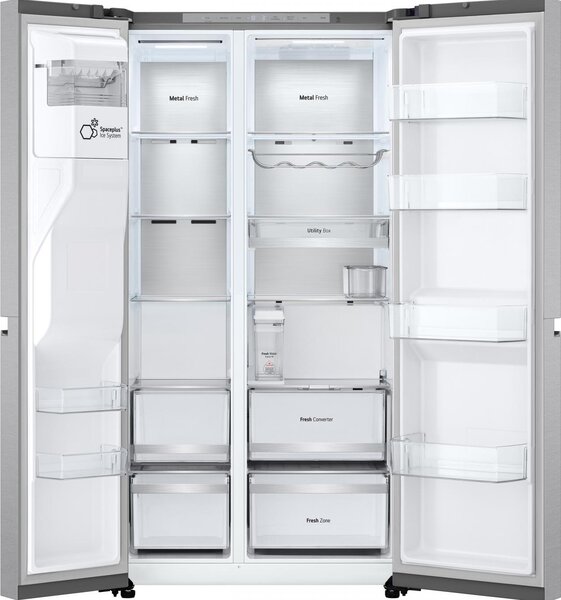 Lg Frigorifero Americano Side by Side Capacit 628 Litri Classe energetica C Raffreddamento No Frost colore Metal Grey - GSLE91MBAC.AMBQEUR