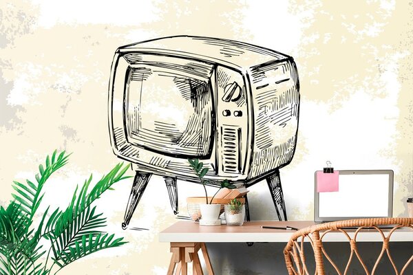 Carta da parati – Televisore retrò
