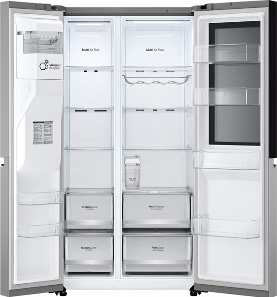 Lg Frigorifero Americano Side by Side Capacit 635 Litri Classe energetica E Raffreddamento No Frost colore Argento - GSGV81PYLL.APYQEUR InstaView