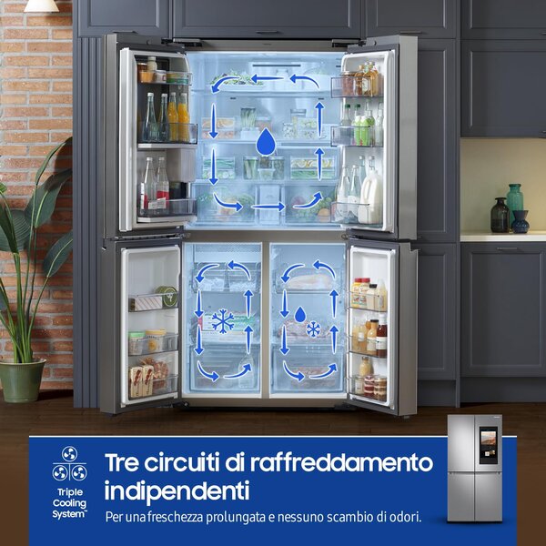 Samsung Frigorifero Americano Side by Side Capacit 636 Litri Classe energetica E Raffreddamento No Frost colore Inox - RF65DG9H0ESREF