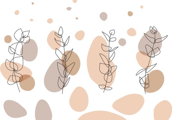 Carta da parati – Natura morta minimalista di piantine