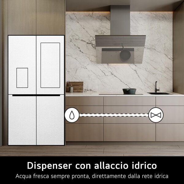 Lg Frigorifero Americano Side by Side Capacit 638 Litri Classe energetica E Raffreddamento No Frost colore Nero - GMG960EVJE InstaView