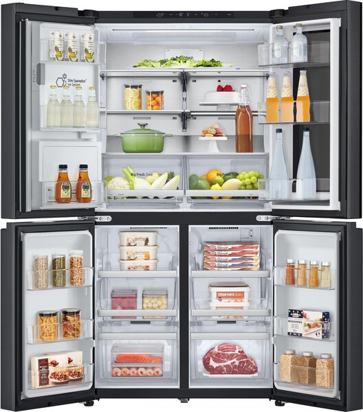 Lg Frigorifero Americano Side by Side Capacit 638 Litri Classe energetica E Raffreddamento No Frost colore Nero - GMG960EVJE InstaView