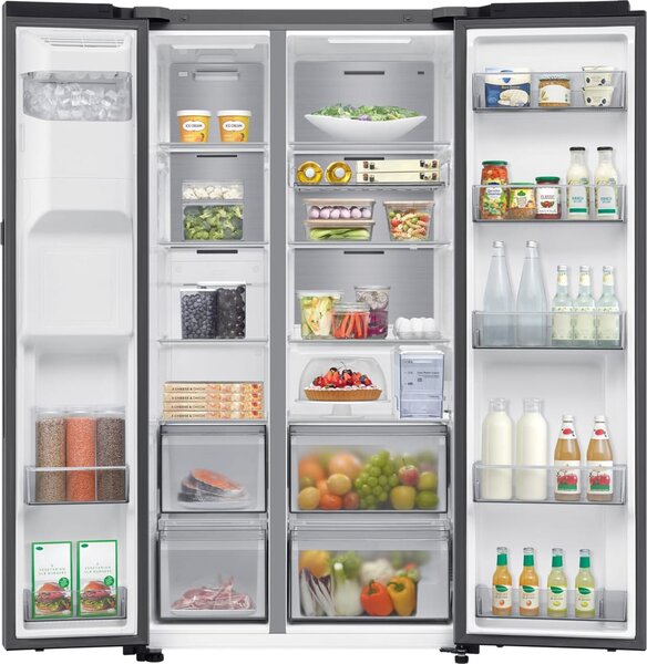 Samsung Frigorifero Americano Side by Side Capacit 640 Litri Classe energetica D Raffreddamento No Frost+ AI Home colore Acciaio Inox - RS90F65EDTEF