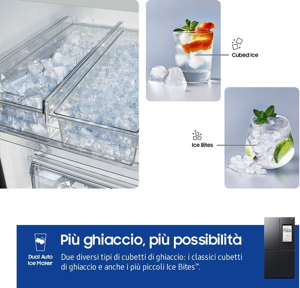 Samsung Frigorifero Americano Side by Side Capacit 636 Litri Classe energetica E Raffreddamento No Frost colore Nero - RF65DG9H0EB1EF