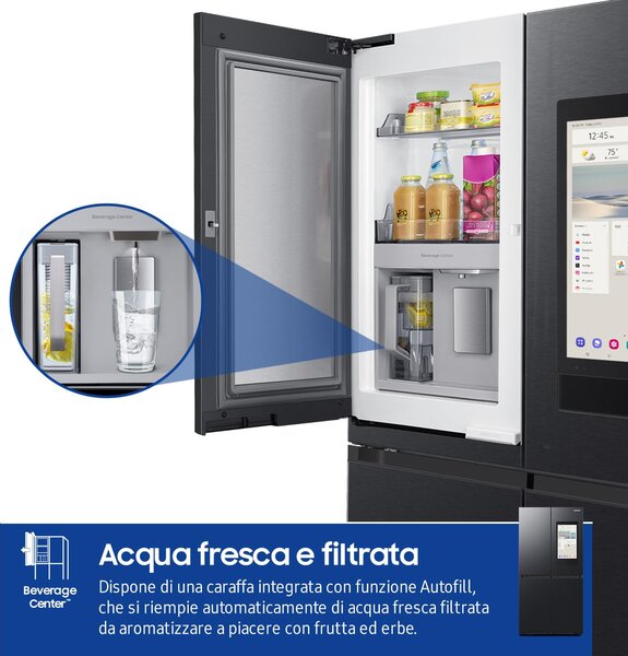 Samsung Frigorifero Americano Side by Side Capacit 636 Litri Classe energetica E Raffreddamento No Frost colore Nero - RF65DG9H0EB1EF