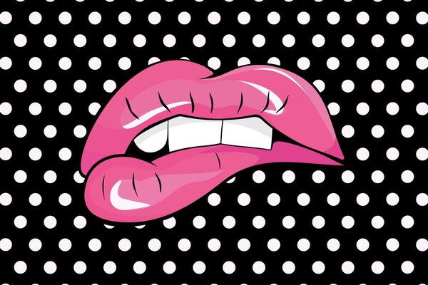 Carta da parati – Labbra rosa pop art