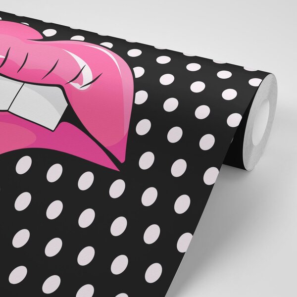 Carta da parati – Labbra rosa pop art
